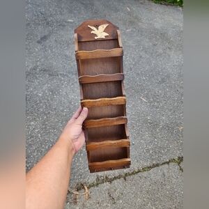 Vintage Golden Eagle Wooden mail Holder